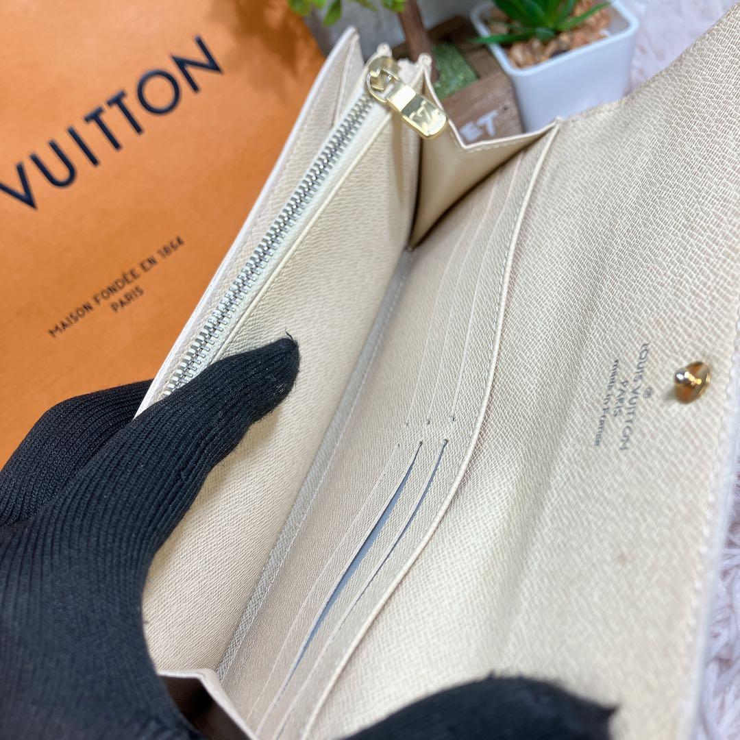 ！超美品！ ルイヴィトン ダミエ アズール ポルトフォイユ サラ 長財布