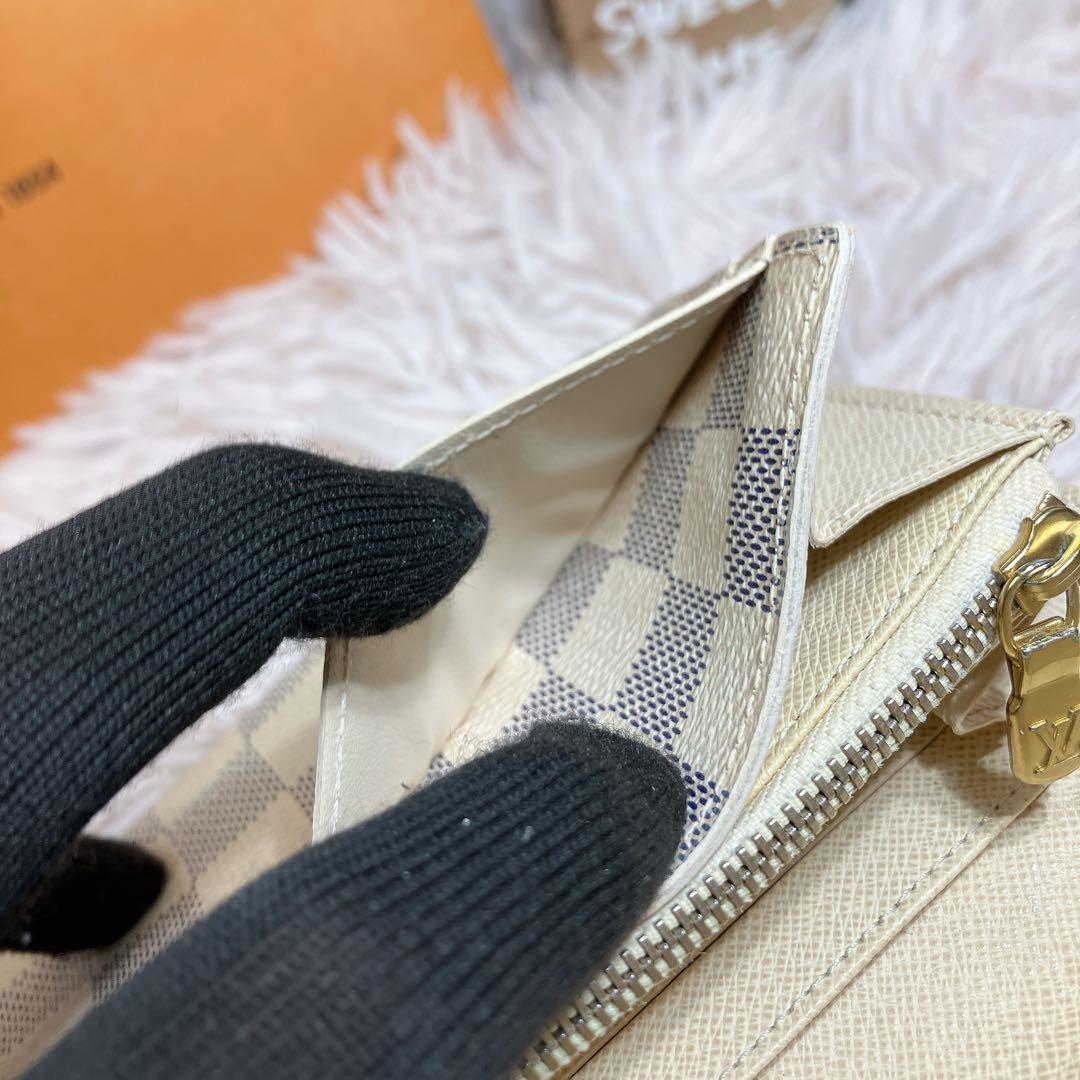 ！超美品！ ルイヴィトン ダミエ アズール ポルトフォイユ サラ 長財布