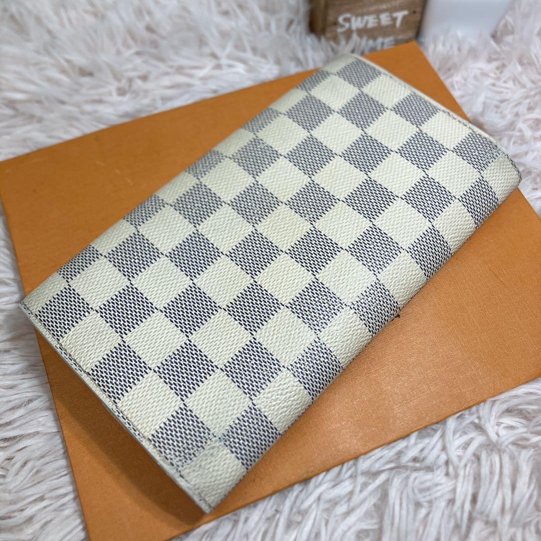！超美品！ ルイヴィトン ダミエ アズール ポルトフォイユ サラ 長財布
