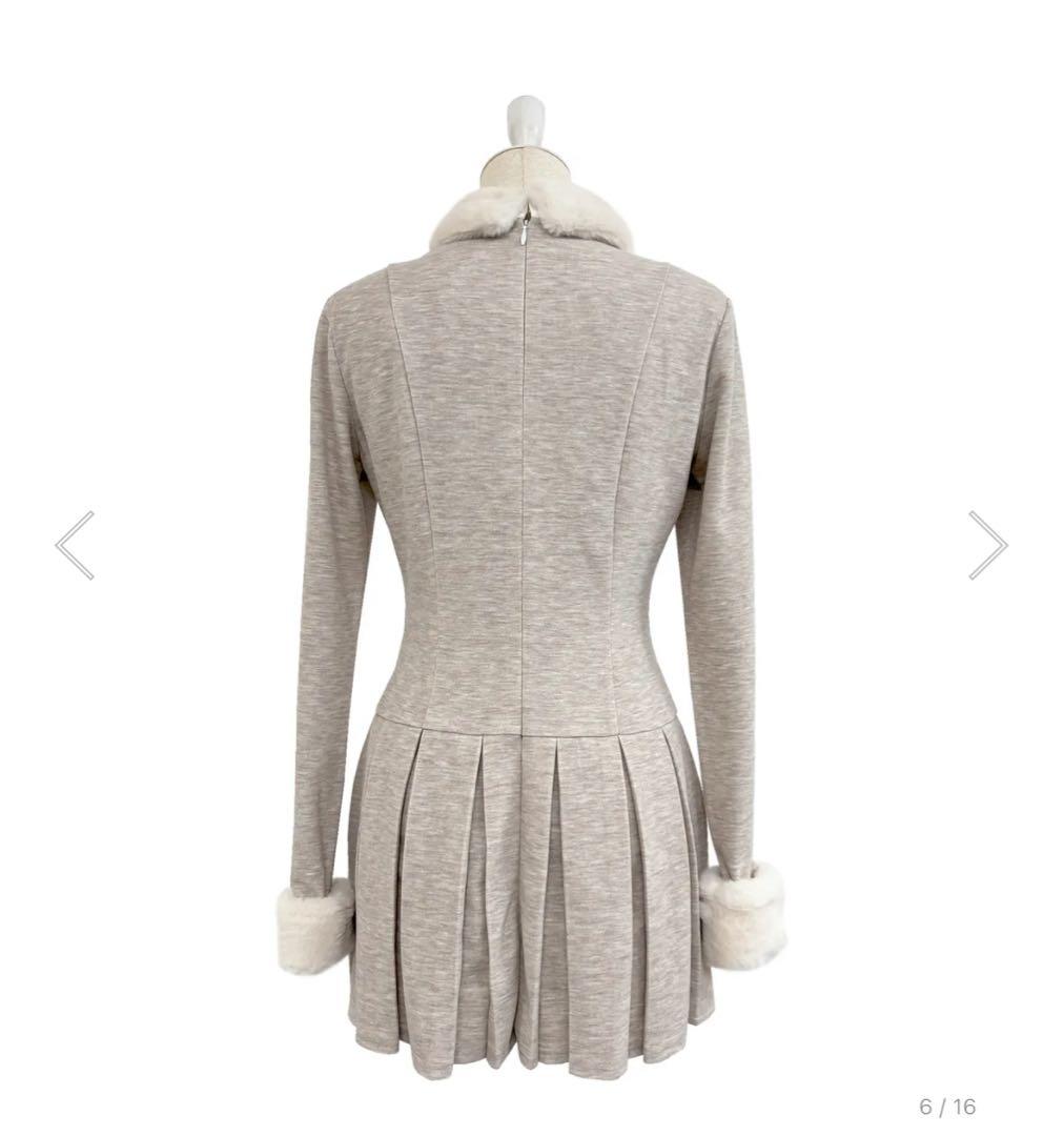 Rosé Muse Knit sew pleated op Mサイズ ベージュ