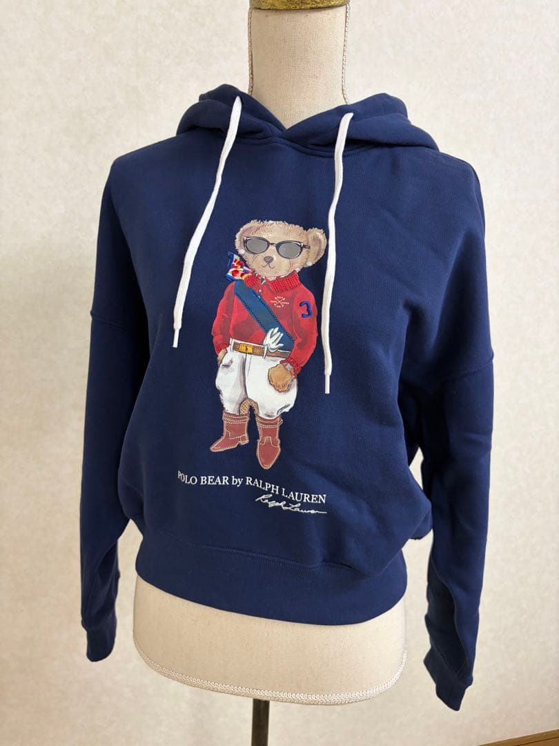 ポロベアプリント ネイビー パーカー