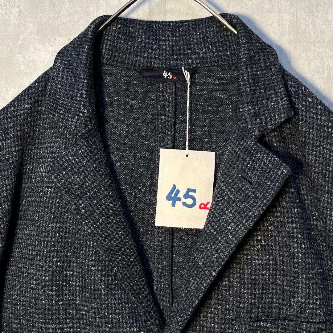 タグ付未使用品☆45R インディゴ染 ウールリネンジャージ ジャケット サイズ3