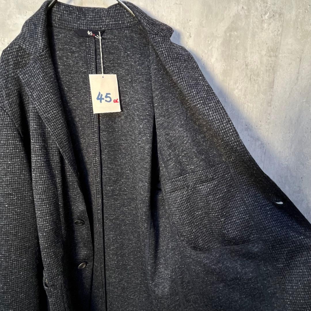 タグ付未使用品☆45R インディゴ染 ウールリネンジャージ ジャケット サイズ3
