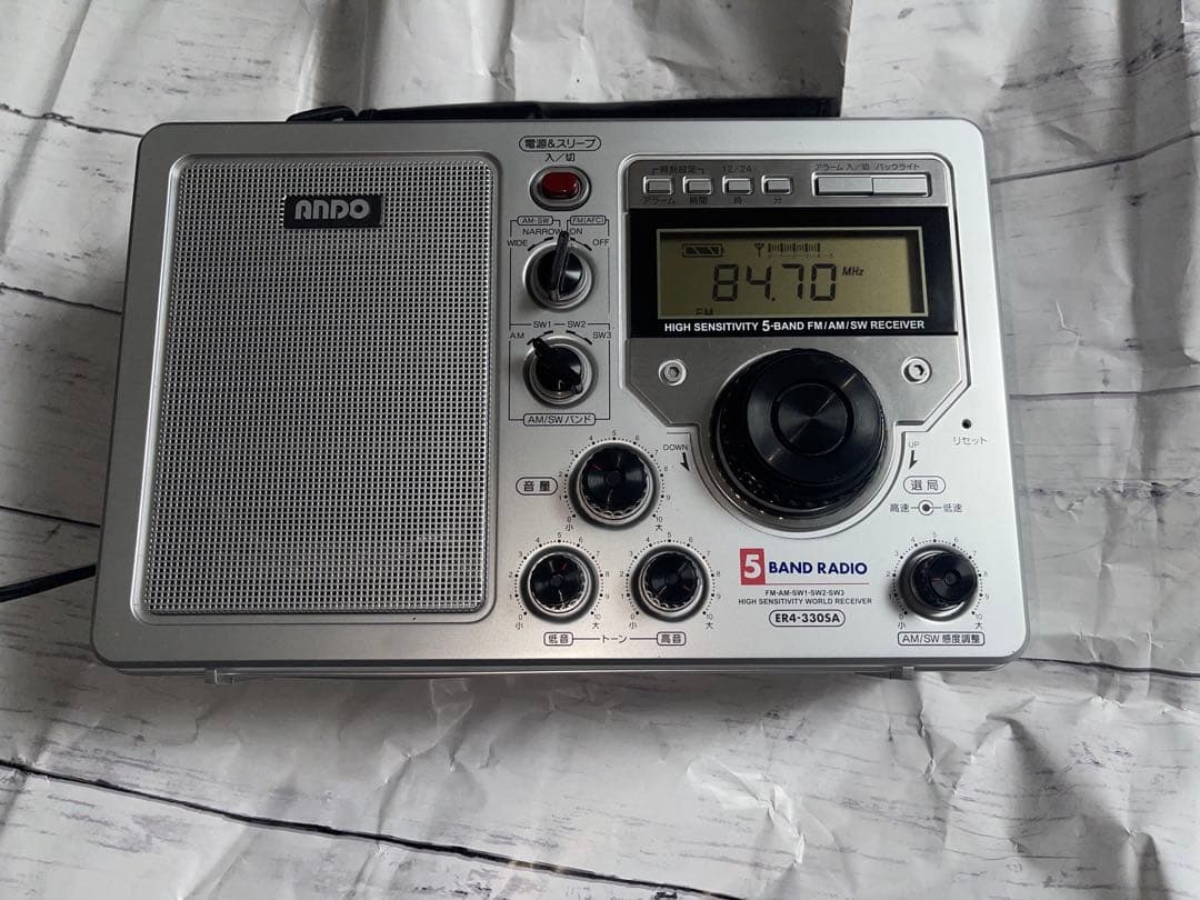 【美品】ANDO 高感度5バンドラジオ ER4-330SA 電源コード付