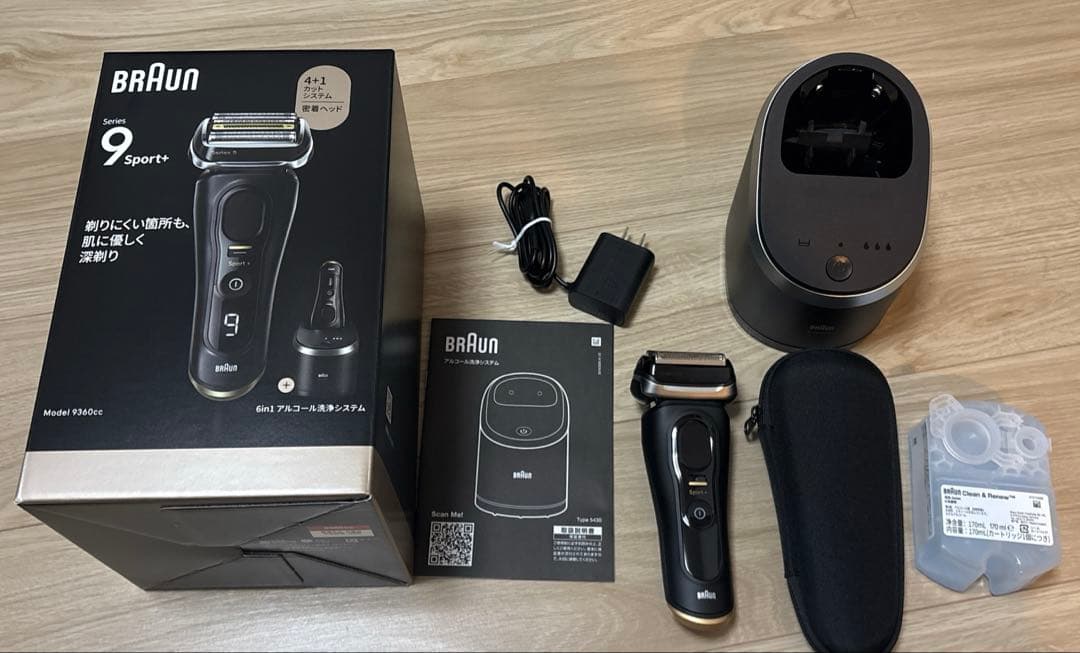 【美品】ブラウン シリーズ9 Sport+ 9360cc アルコール洗浄未使用