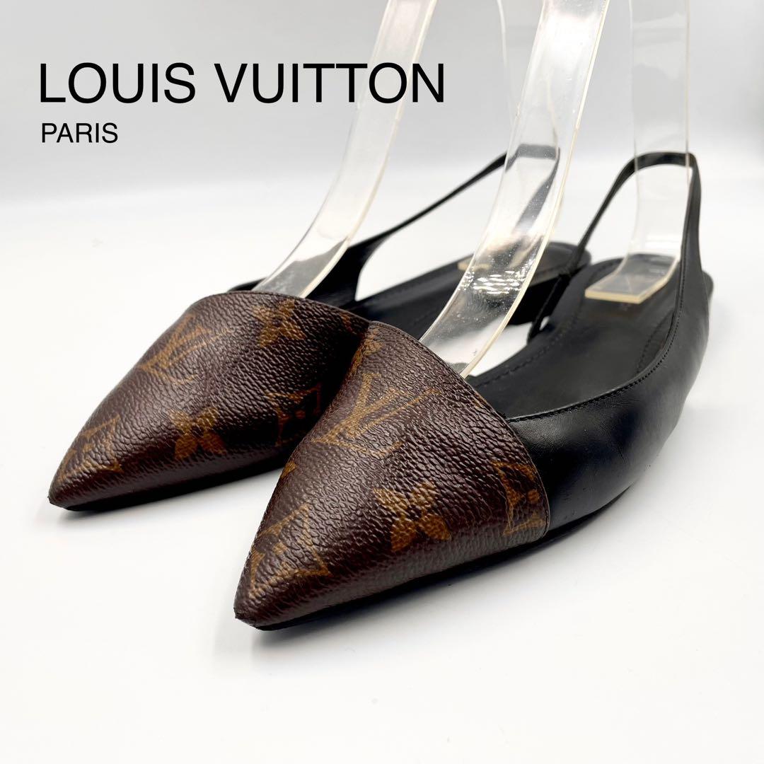 《超美品》ルイヴィトン ミュール バックストラップ モノグラム 本革 PVC