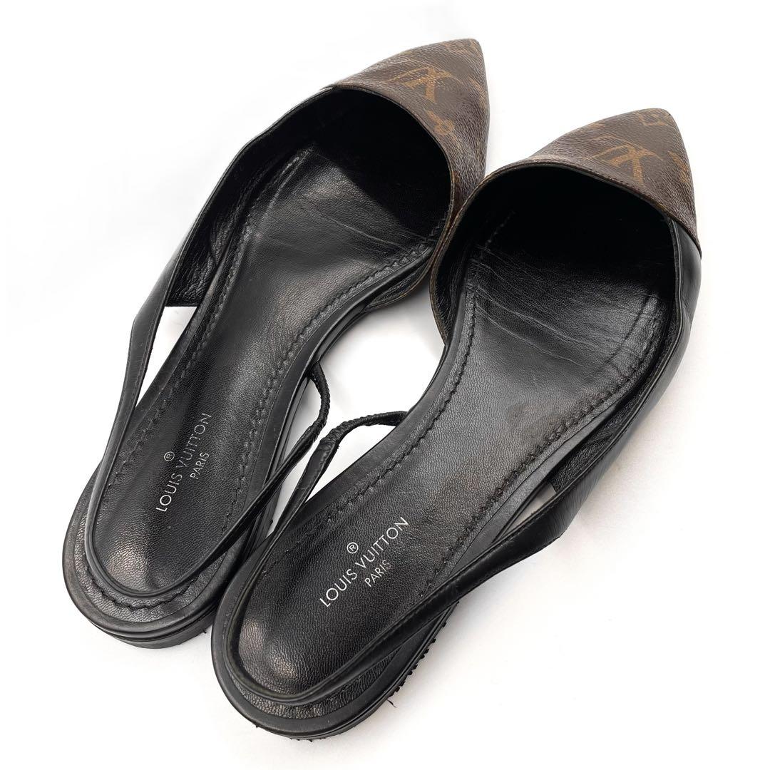 《超美品》ルイヴィトン ミュール バックストラップ モノグラム 本革 PVC