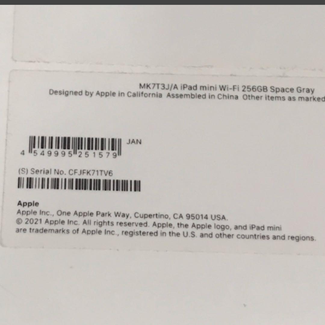 P*n様 Apple iPad mini 第6世代 Wi-Fiモデル 256GB