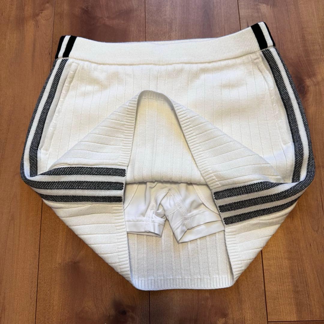 ウール混　長袖セーター　リブニット　スカート　セットアップ　春秋冬