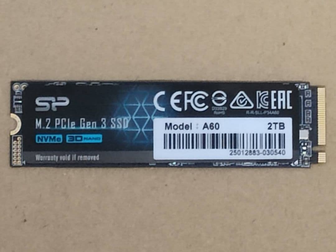 s*c様 SP M.2 2280 PCIe Gen 3 SSD A60 2TB