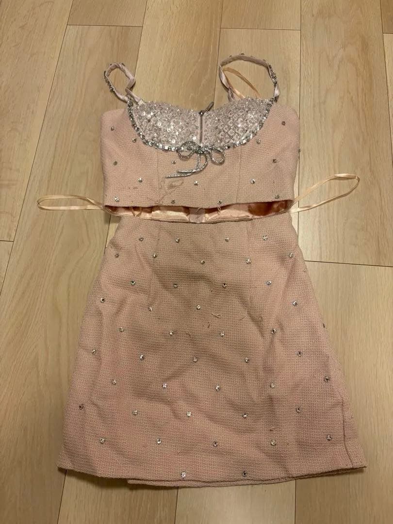 ROBE de FLEURSローブドフルールビジューセパレートドレスピンクキャバ