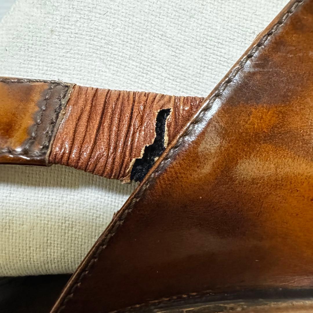 プラダ PRADA サンダル ブラウン ビッグバックル ヴィンテージ風 37