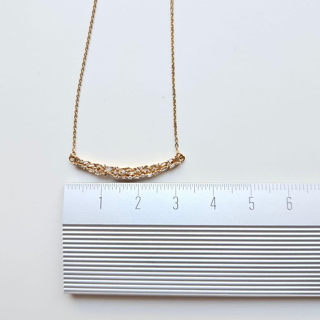 【まゆ】天然ダイヤモンドネックレス K18 イエローゴールド