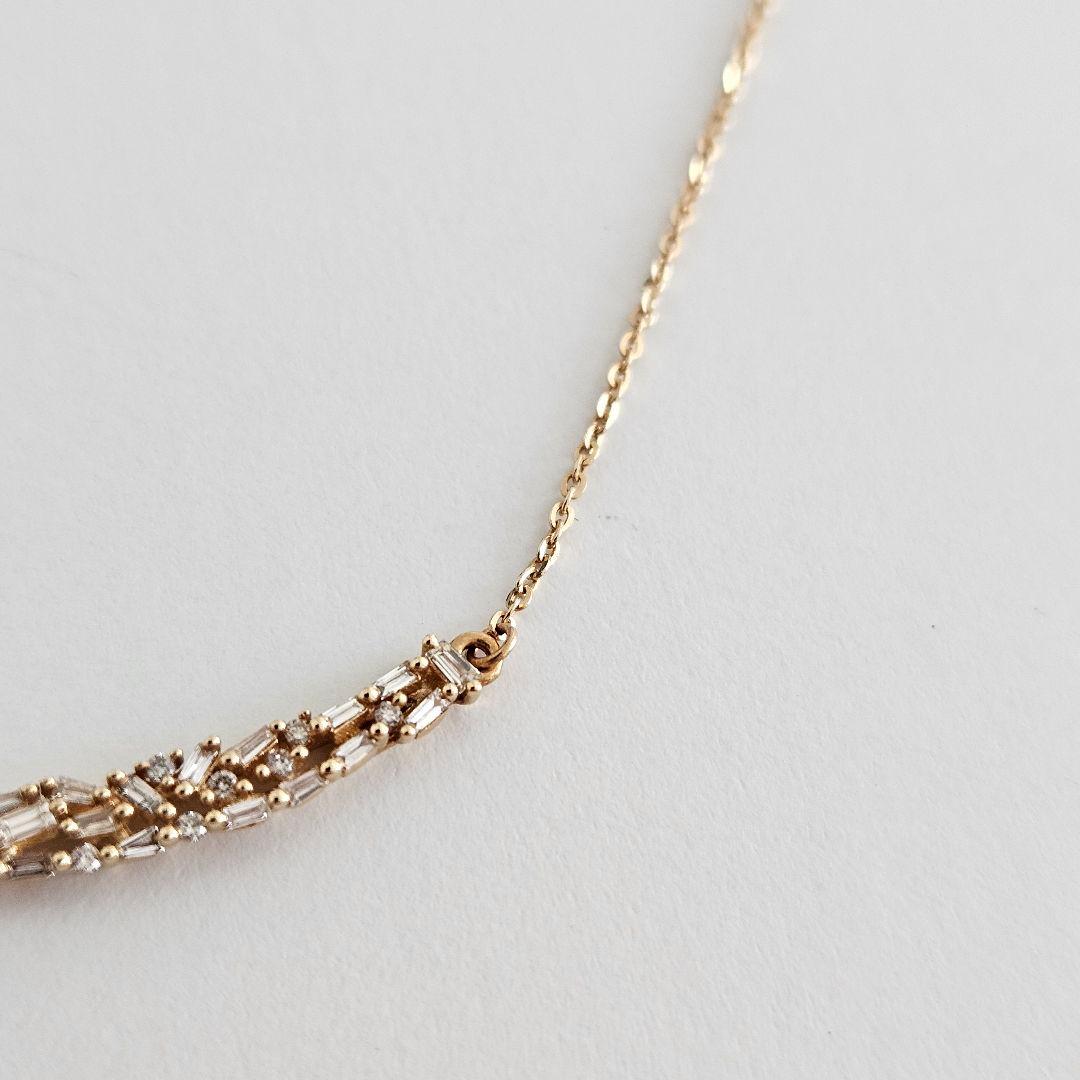 【まゆ】天然ダイヤモンドネックレス K18 イエローゴールド