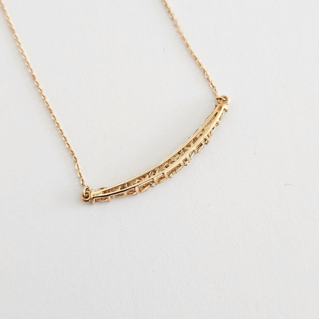 【まゆ】天然ダイヤモンドネックレス K18 イエローゴールド