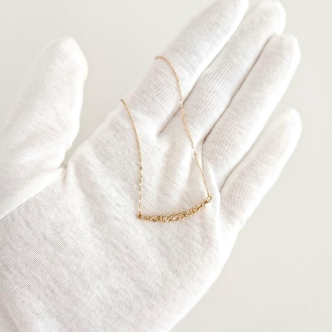 【まゆ】天然ダイヤモンドネックレス K18 イエローゴールド