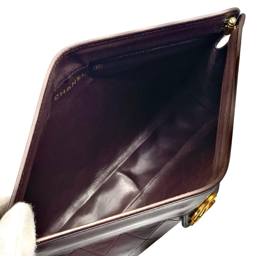 《超美品》シャネル マトラッセ ココマーク クラッチ セカンドバッグ ブラウン