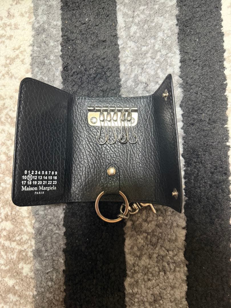 Maison Margiela ブラック レザー キーケース