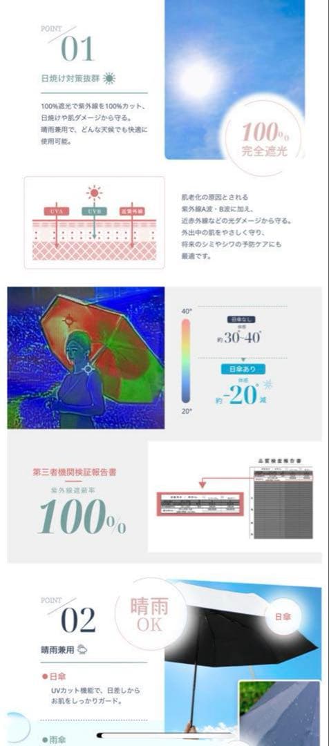 完全遮光晴雨兼用日傘 しいちゃん成瀬愛里さん