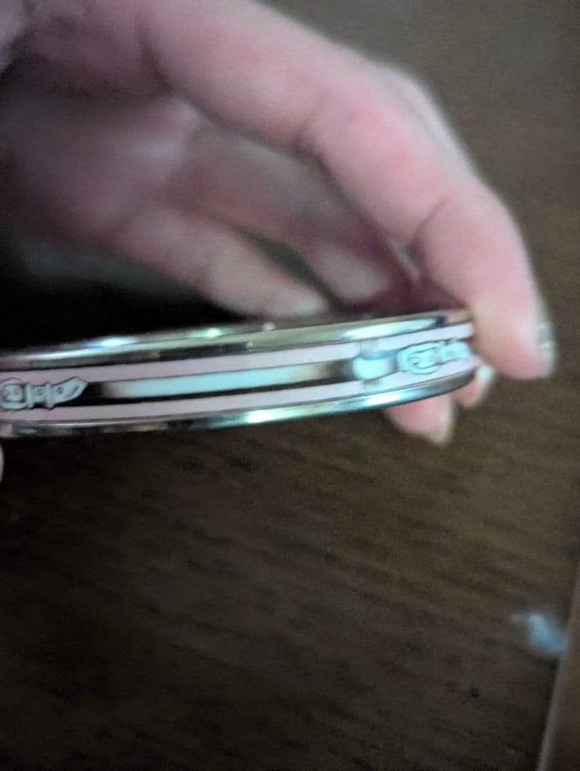 HERMES シルバーバングル　ピンク