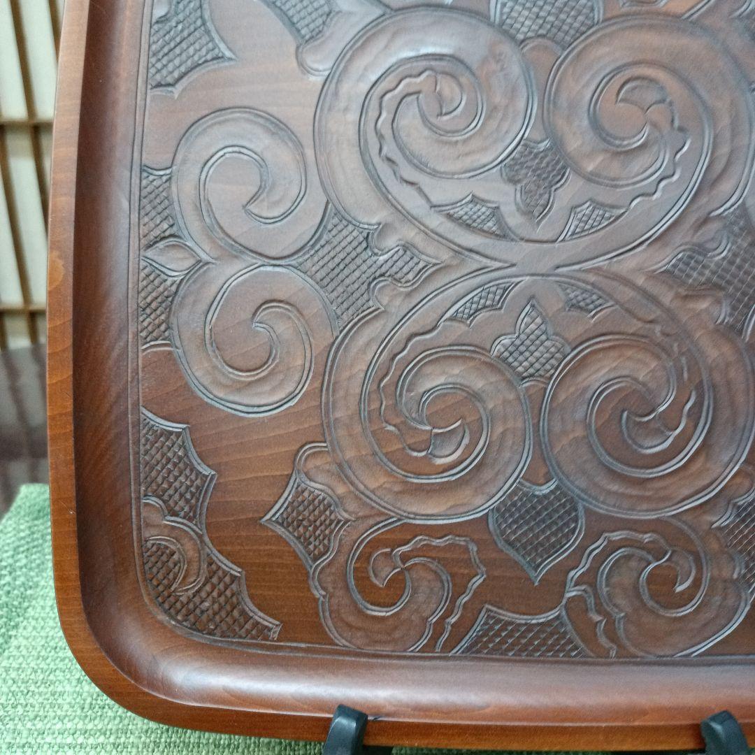 アイヌ彫り角盆　最終価格