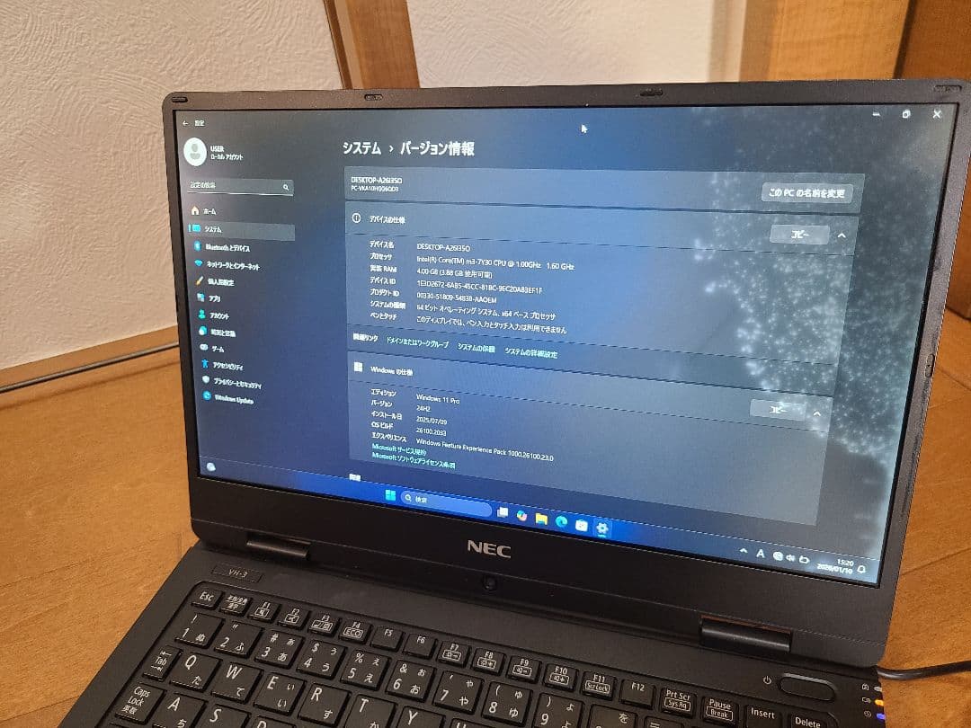 NEC VersaPro VH-3 ノートPC VKT12/H-3