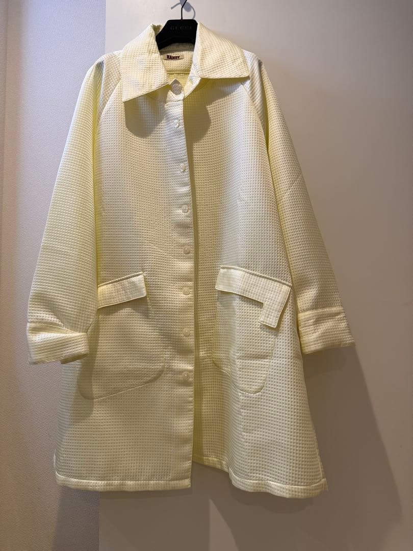 日本製RANDY イエロー チェック柄 ロングコート美品