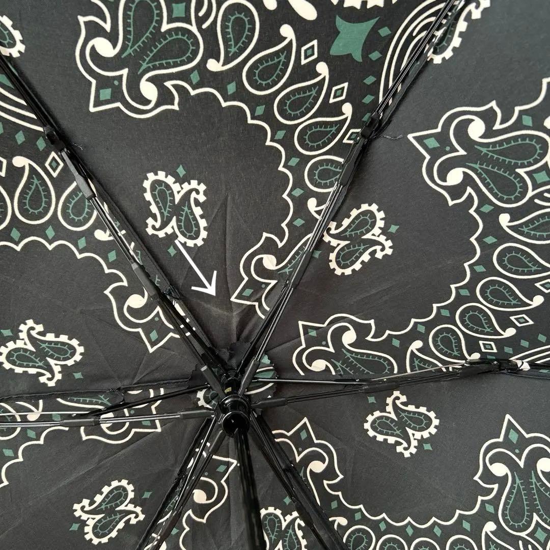 マニプリ　晴雨兼用　軽量　折り畳み傘　ペイズリー　グリーン　緑