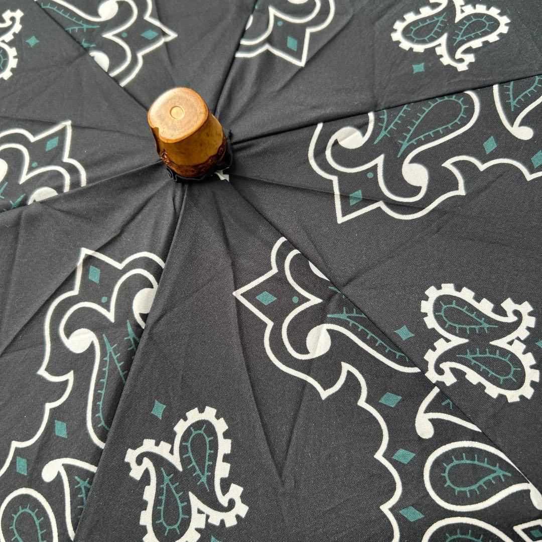 マニプリ　晴雨兼用　軽量　折り畳み傘　ペイズリー　グリーン　緑