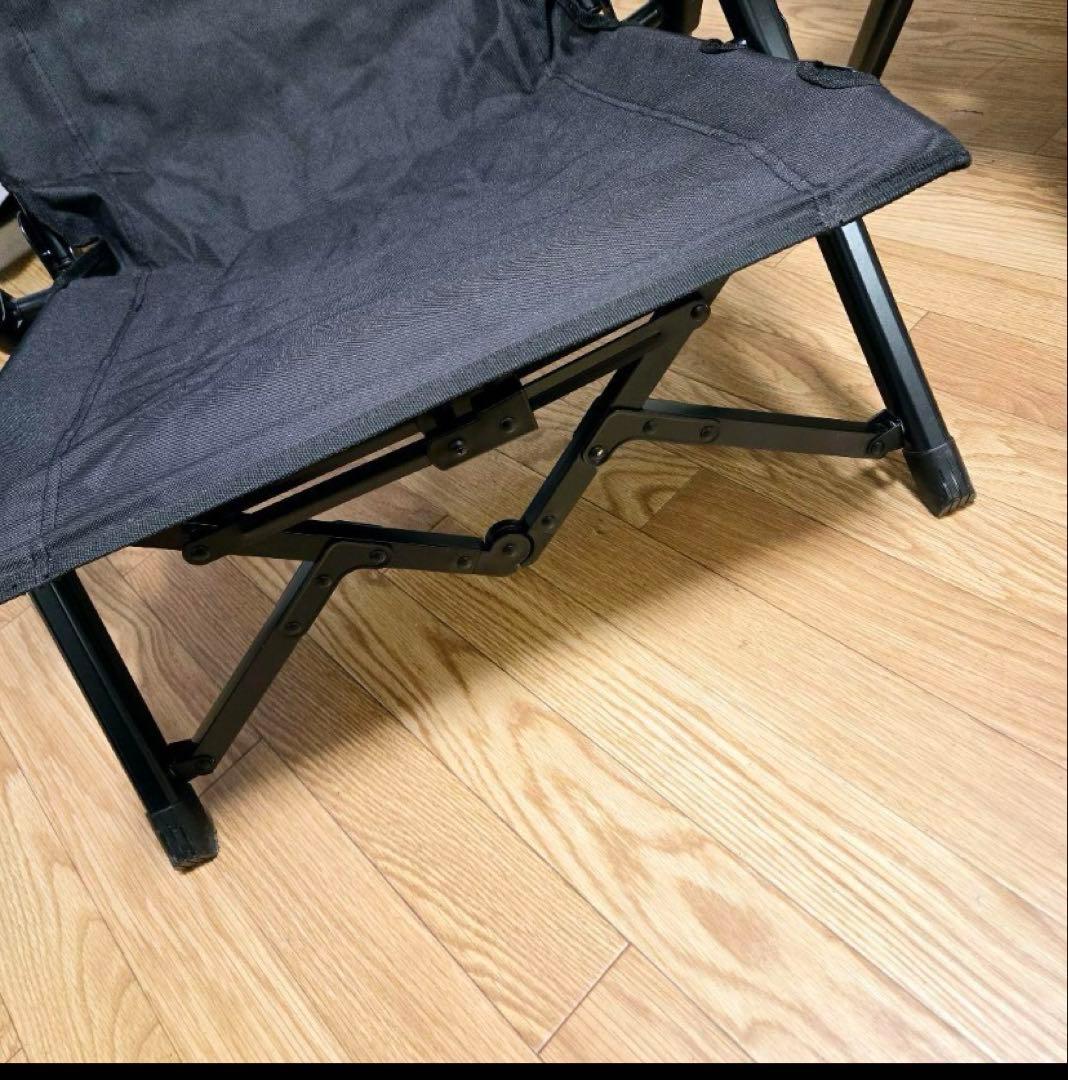 CAPTAIN STAG リクライニングチェア 2脚 ブラック塗装