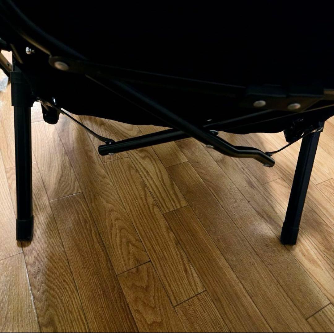 CAPTAIN STAG リクライニングチェア 2脚 ブラック塗装