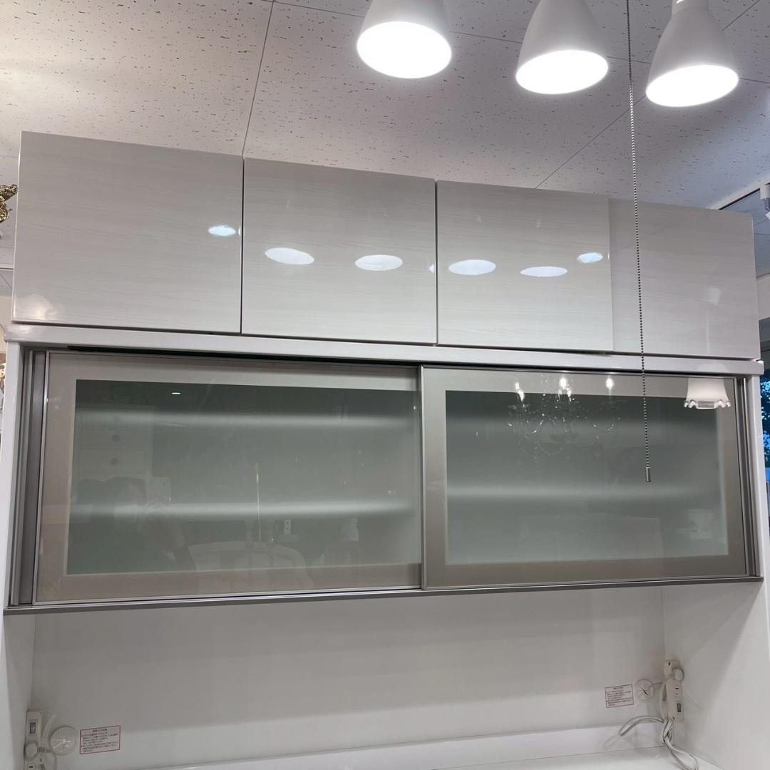 【美品】NITORI LIGARE 160 上置き付き キッチンボード 食器棚