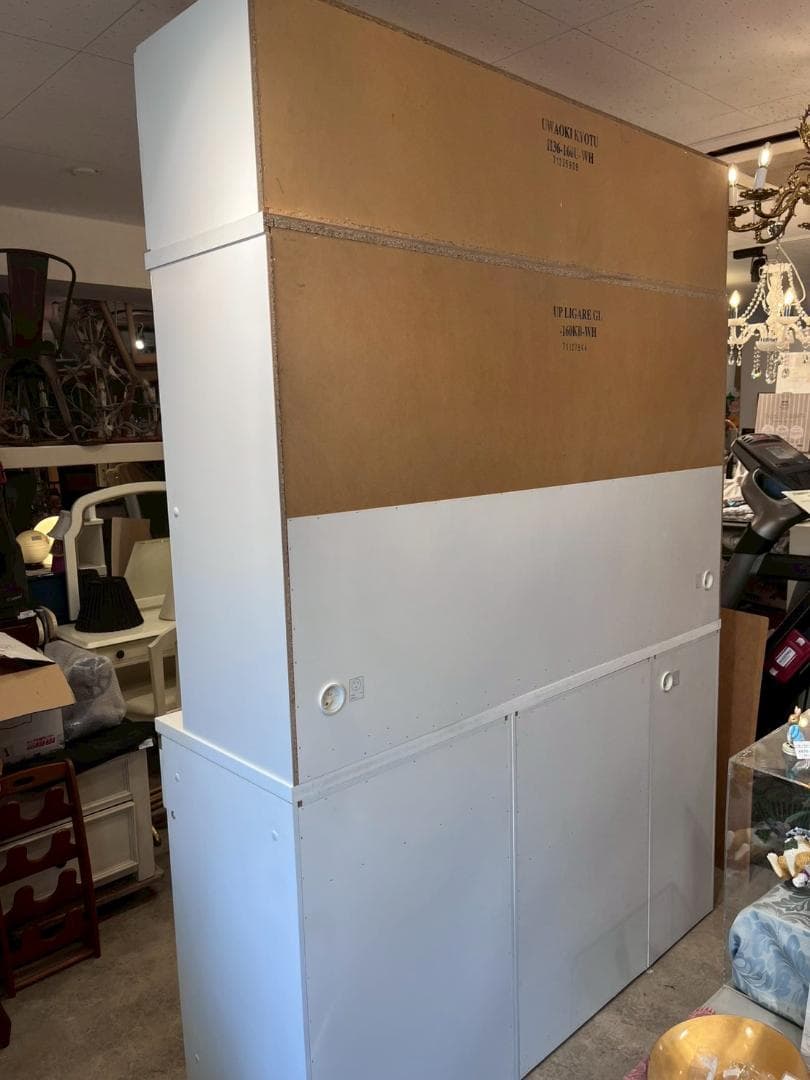 【美品】NITORI LIGARE 160 上置き付き キッチンボード 食器棚