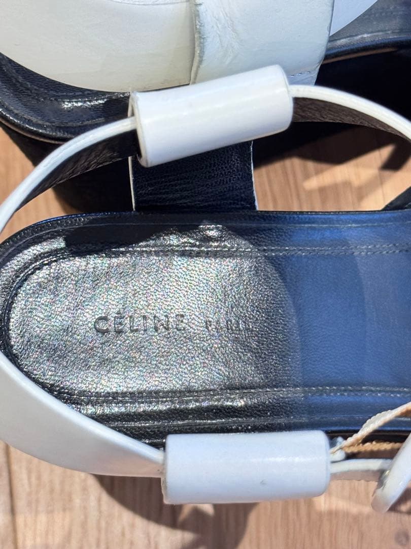 プラットフォームサンダル 白黒　36