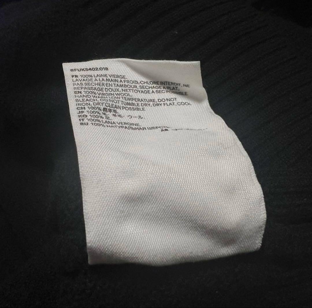 ami タートルネックニット 黒 ハート刺繍　XL