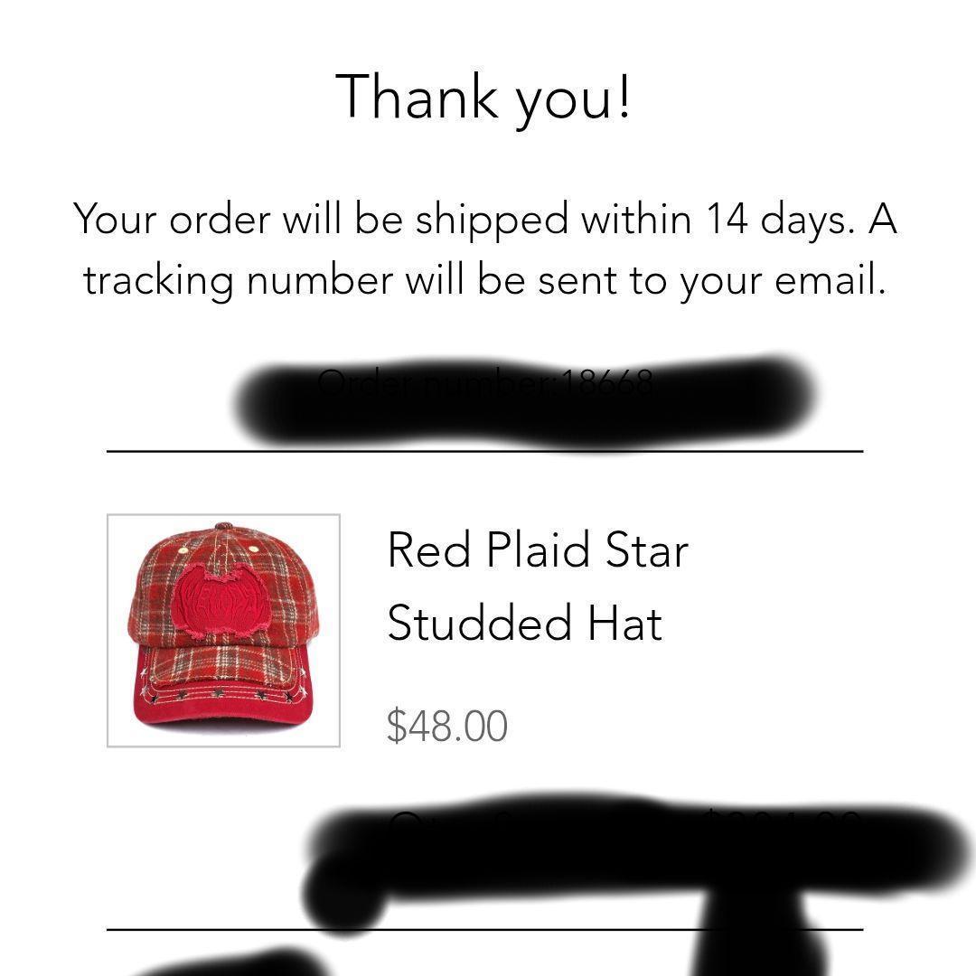 帽子 ec melodi Red Plaid Star Studded Hat
