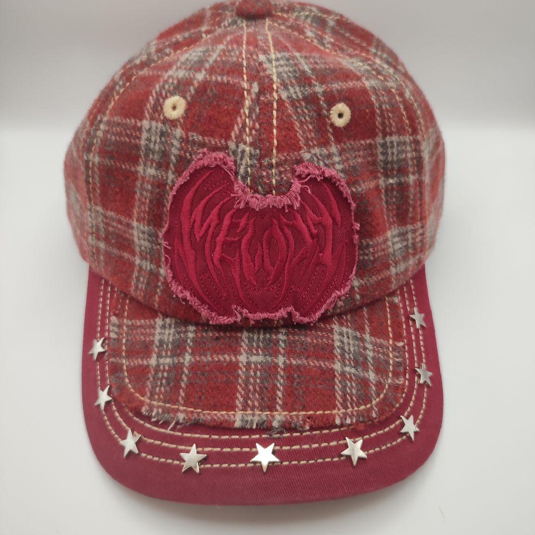 帽子 ec melodi Red Plaid Star Studded Hat