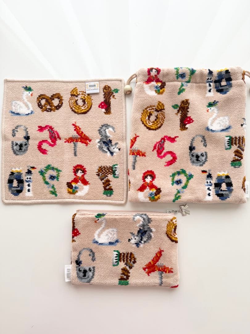 【新品未使用】フェイラー　ブラーヴォ　ハンカチ　ポーチ　巾着　3点セット