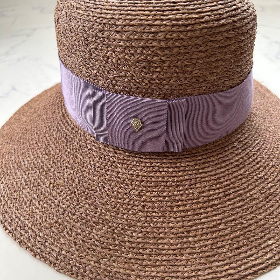 極美品 現行 ヘレンカミンスキー Easton 麦わら帽子 ラフィア リボン