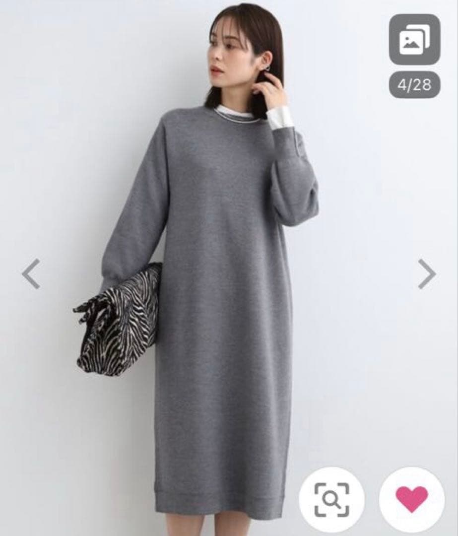 INDIVI ワンピース 「ウール混／洗える」スムースニットワンピース