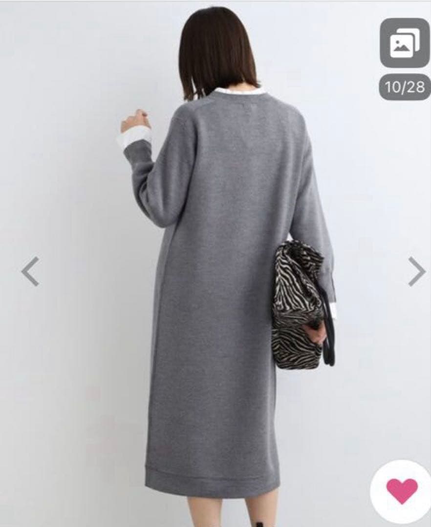 INDIVI ワンピース 「ウール混／洗える」スムースニットワンピース