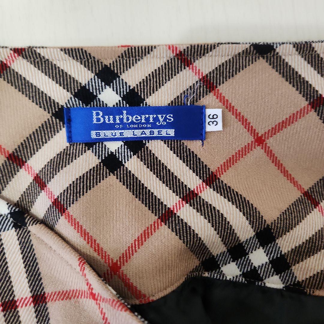 バーバリーブルーレーベル ミニプリーツスカート バーバリー柄 サイズ36(S)