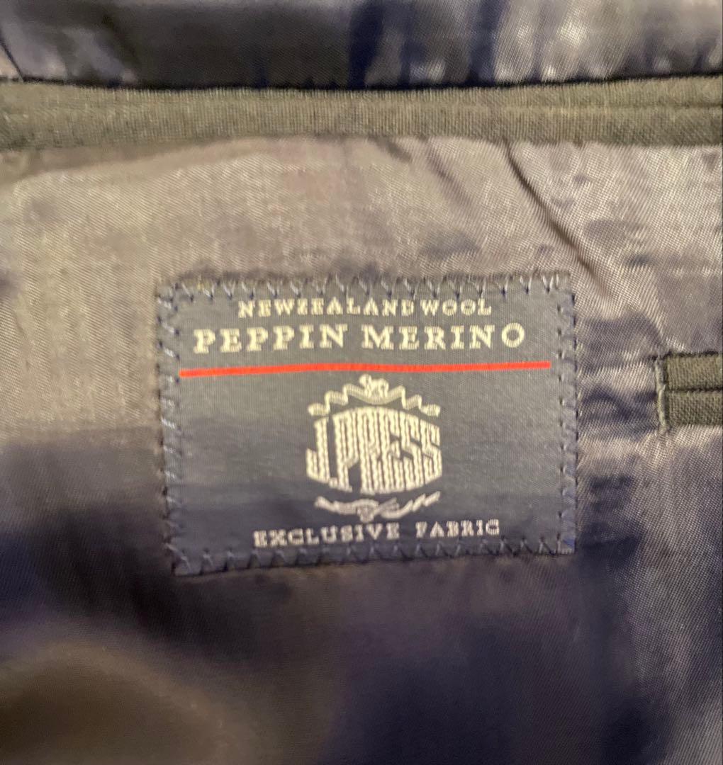 【極美品】J.PRESS 紺ブレ ペピンメリノウール 3B 金ボタン A5 M