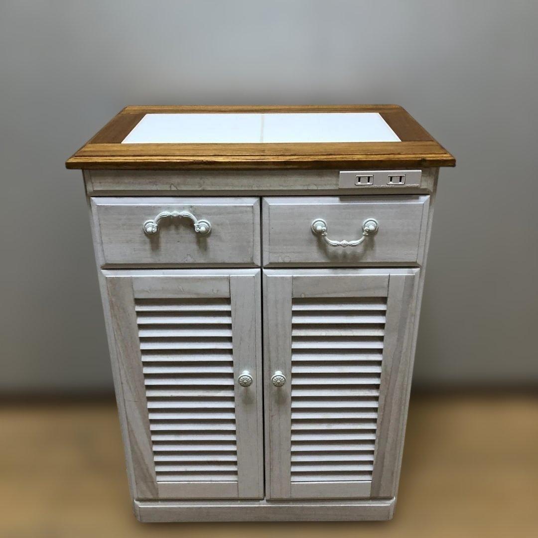 送料無料 キッチンカウンター MUD-6248WS キャスター付き 88250