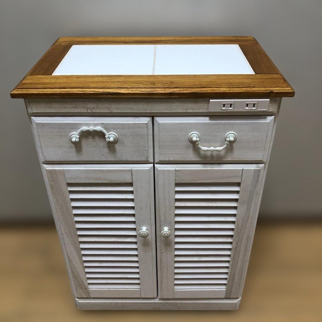 送料無料 キッチンカウンター MUD-6248WS キャスター付き 88250