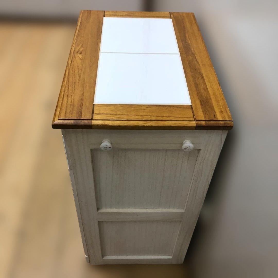 送料無料 キッチンカウンター MUD-6248WS キャスター付き 88250