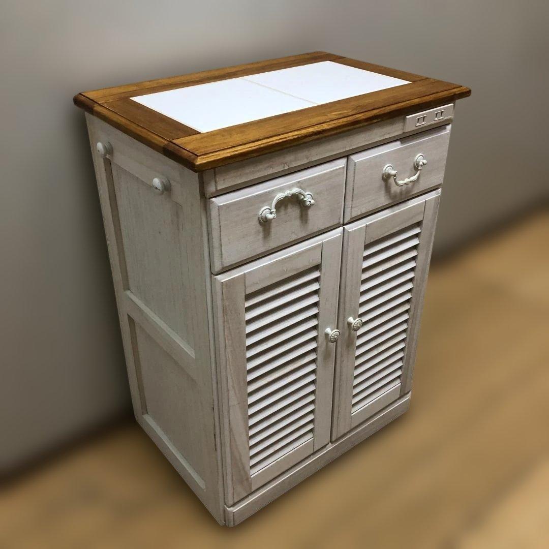 送料無料 キッチンカウンター MUD-6248WS キャスター付き 88250