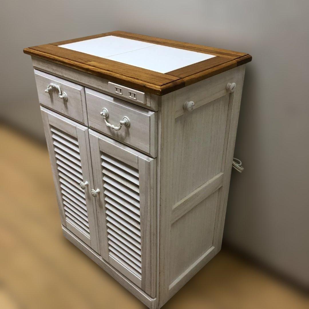 送料無料 キッチンカウンター MUD-6248WS キャスター付き 88250