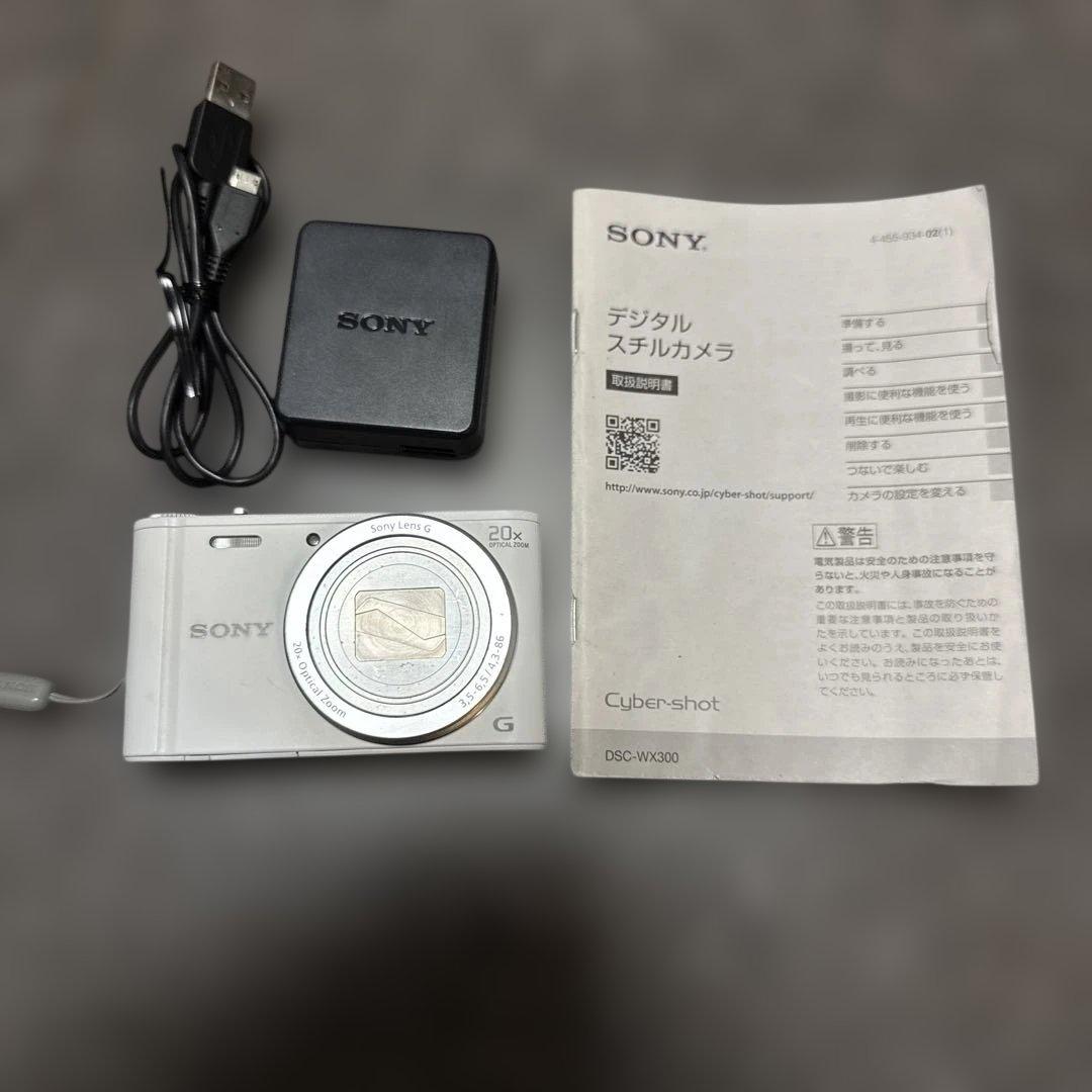 ジャンク品　Sony Cyber-shot DSC-WX300 ホワイト 説明書