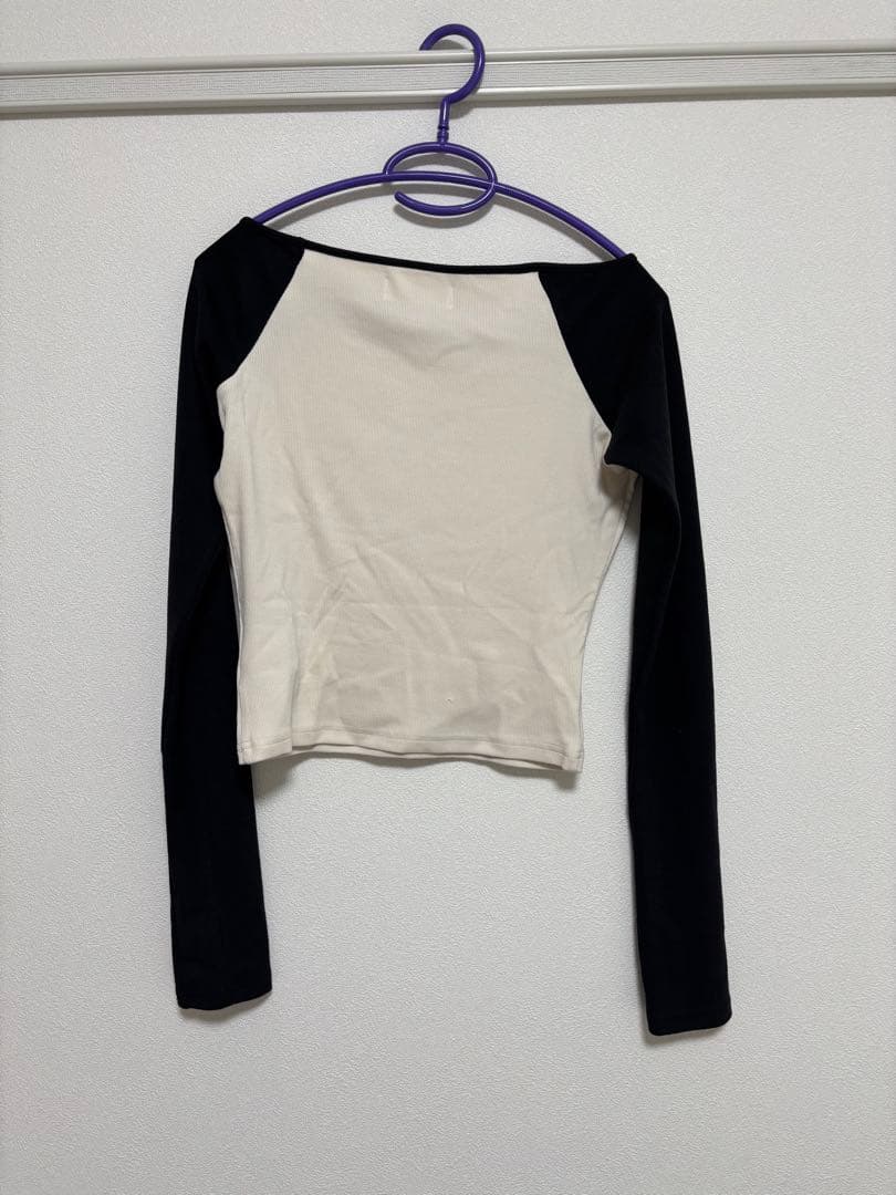 トップス andmary Alma ribbon tops black